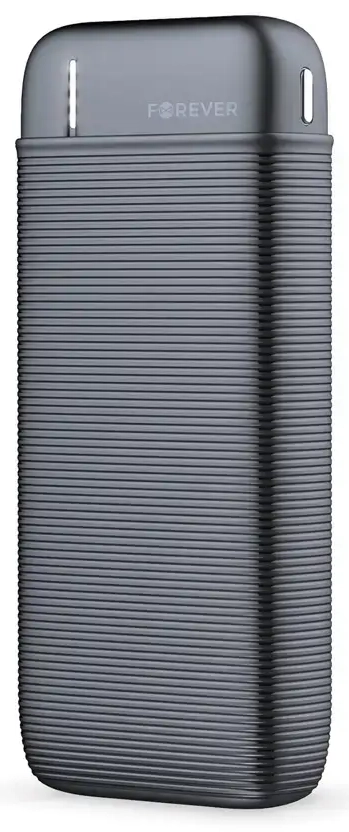 Forever TB-100M ārējais akumulators (powerbank) | 10000 mAh | 10.5W | Micro USB, USB-C | melns