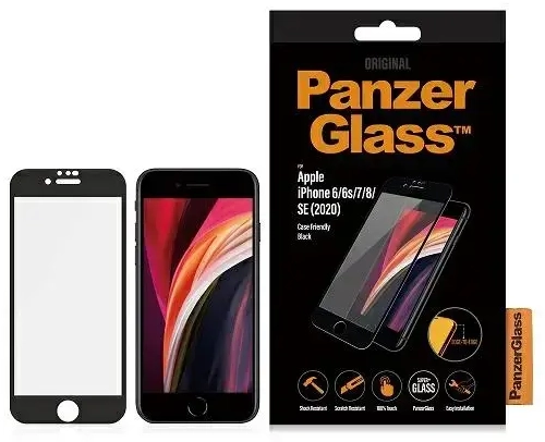 PanzerGlass Ultra-Wide Fit aizsargstikls telefonam iPhone 6 | iPhone 6s | iPhone 7 | iPhone 8 | iPhone SE 2020 | iPhone SE 2022