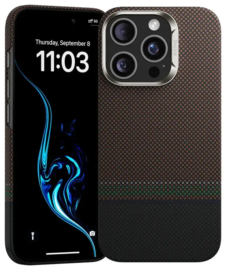 Benks Magnetic Armor Air Prestige Kevlar 600D telefono dėklas iPhone 16 Pro