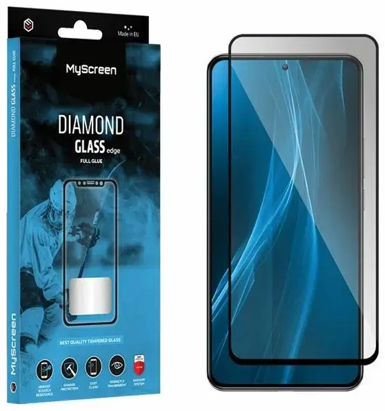 MS Diamond Glass Edge FG aizsargstikls telefonam Xiaomi Poco F5 Pro melns pilnam ekrānam