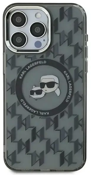 Karl Lagerfeld KLHMP15SHMCKMHK iPhone 15 6.1" czarny|black IML Monogram Karl&Choupette Head MagSafe