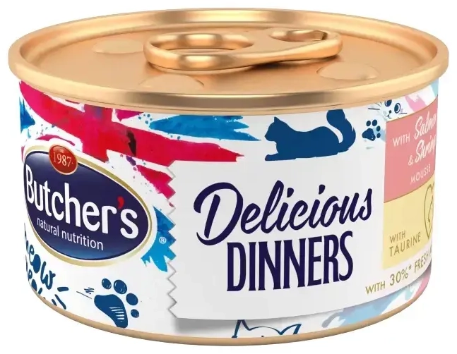 Konserveeritud kassitoit - Butchers WCC Classic DD salmon|shrimp mousse 85g