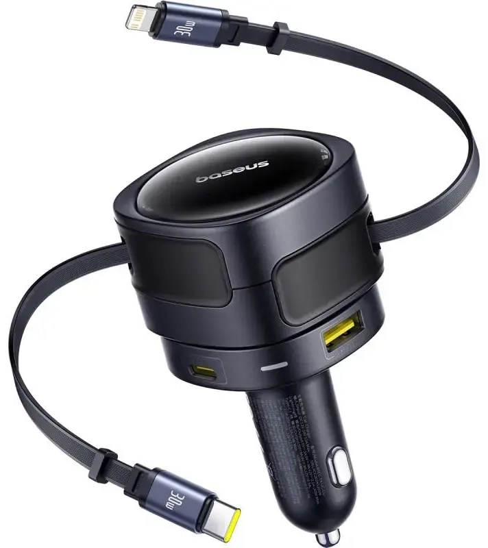 Baseus PD autolaadija | 90W | USB-C, USB-A | must