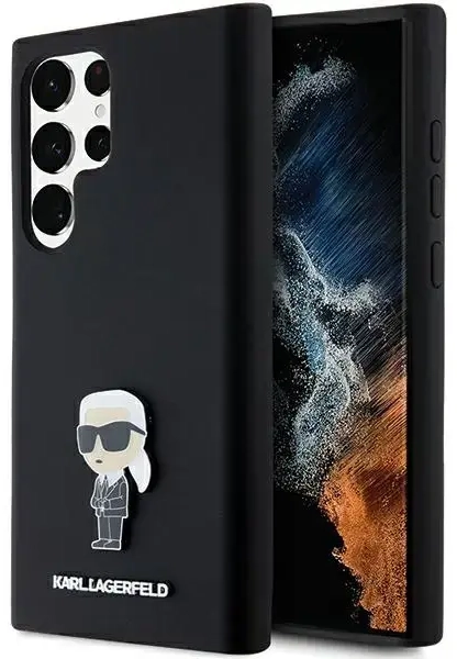 Karl Lagerfeld KLHCS24LSMHKNPK S24 Ultra S928 czarny|black Silicone Ikonik Metal Pin