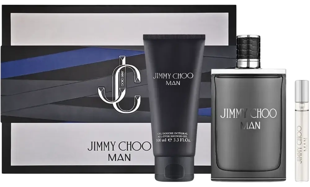 Set Jimmy Choo: Man, Eau De Toilette, For Men, 100 ml + Man, Eau De Toilette, For Men, 10 ml + Man, Shower Gel, Body, All Skin Types, 100 ml