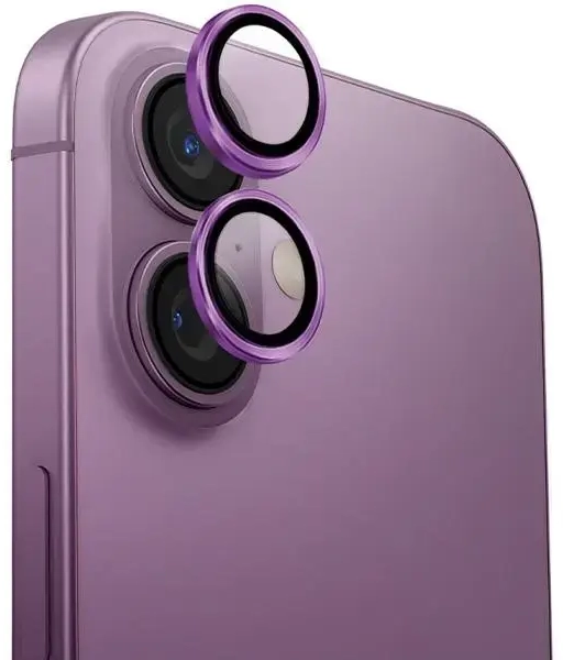 UNIQ Optix Aluminium Camera Lens Protector iPhone 16 6.1" /16 Plus 6.7" grape pink szkło na obiektyw