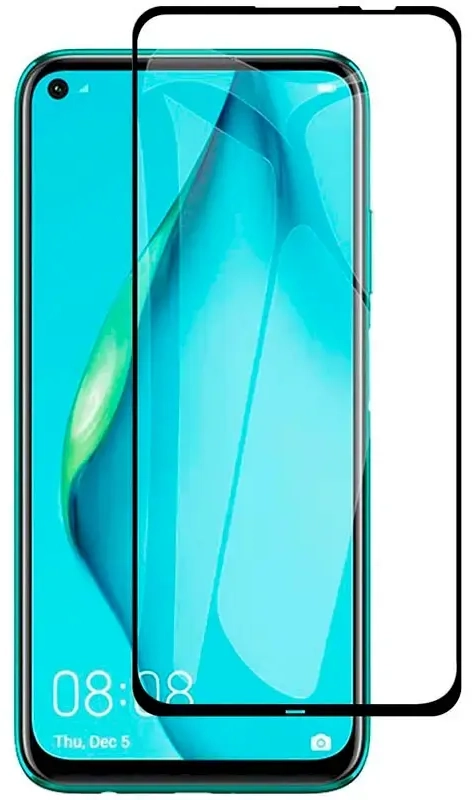 Fusion Full Glue 5D Tempered Glass Aizsargstikls Pilnam Ekrānam Huawei P40 Lite Melns