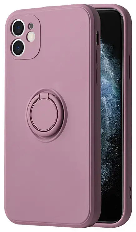 Vennus Silicone Ring telefoni ümbris alusega iPhone 14 Plus lilla