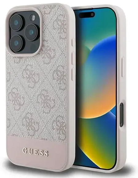 Guess GUHCP16XG4GLPI iPhone 16 Pro Max 6.9" różowy|pink hardcase 4G Bottom Stripe