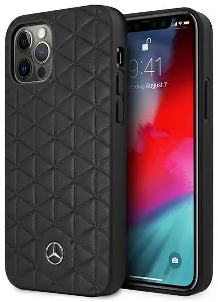 Mercedes MEHCP12LSPSBK iPhone 12 Pro Max 6,7" czarny|black hardcase Leather Quilted Embossed