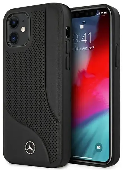 Mercedes MEHCP12SCDOBK iPhone 12 mini 5,4" czarny|black hardcase Leather Perforated Area
