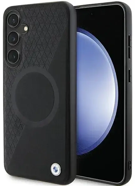 BMW BMHMS24M23RTPK S24+ S926 black|black hardcase Signature Leather Half Textured & Circle MagSafe