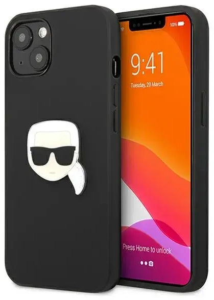 KLHCP13SPKMK Karl Lagerfeld PU Leather Karl Head Case for iPhone 13 mini Black