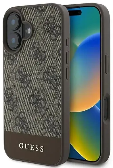 Guess GUHCP16MG4GLBR iPhone 16 Plus 6.7" brązowy|brown hardcase 4G Bottom Stripe
