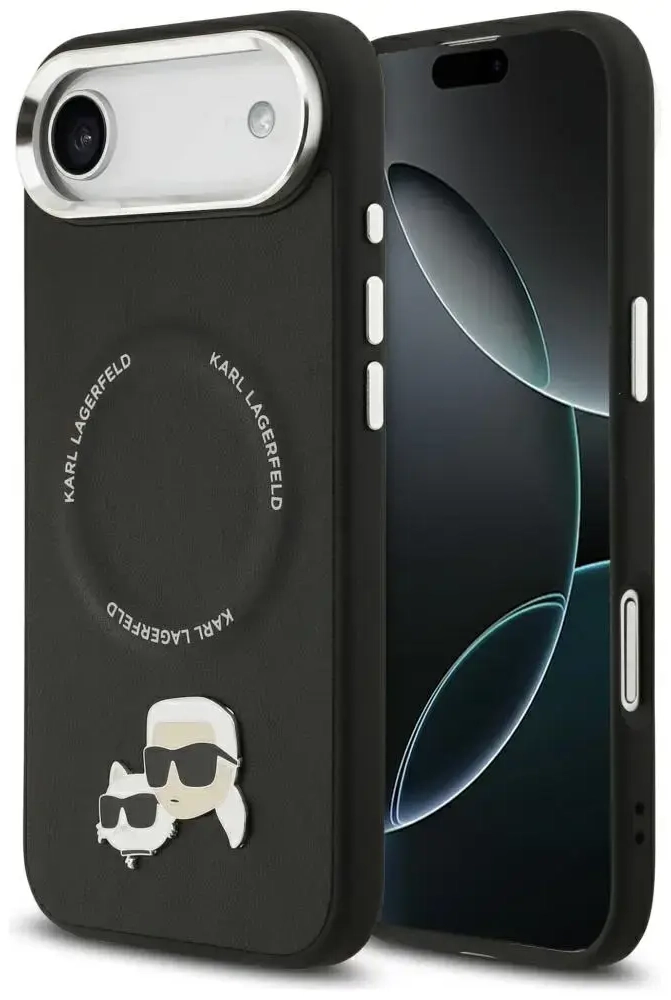 Karl Lagerfeld Karl & Choupette Pins MagSafe Case for iPhone Air Black