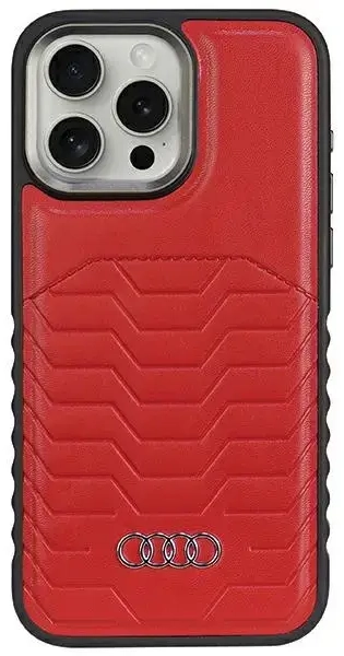 Audi Synthetic Leather MagSafe iPhone 14 Pro Max 6.7" czerwony|red hardcase AU-TPUPCMIP14PM-GT|D3-RD