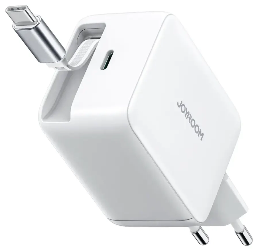 Joyroom JR-TCL06 kelioninis įkroviklis | 67W | GaN | USB-C | su USB-C laidu komplekte | baltas