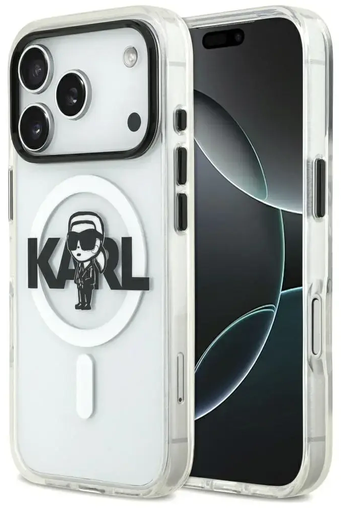 Karl Lagerfeld IML Karl Sketch Logo MagSafe Case for iPhone 17 Pro - Transparent