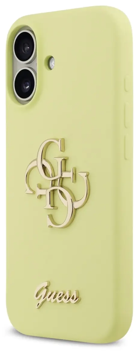 Guess Liquid Silicone maciņš telefonam iPhone 17 dzeltens