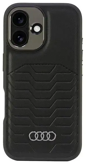 Audi Synthetic Leather MagSafe iPhone 16 6.1" czarny|black hardcase AU-TPUPCMIP16-GT|D3-BK