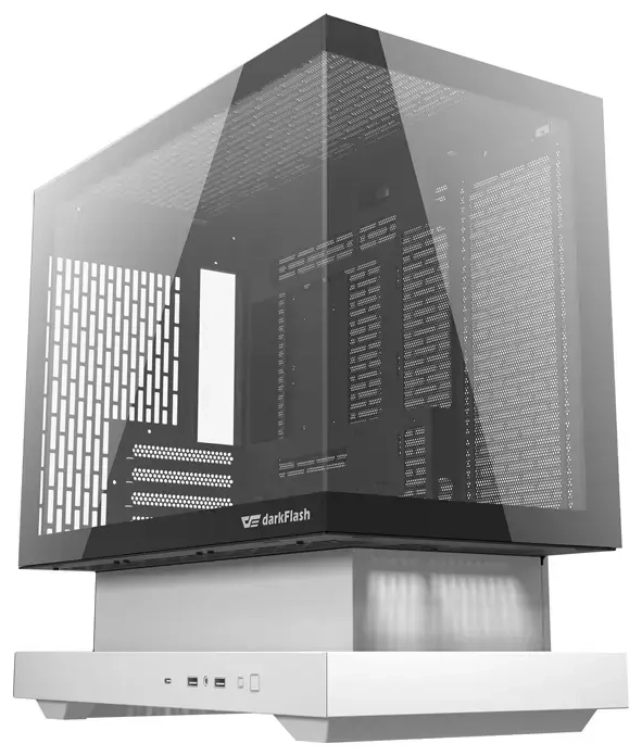 Darkflash F1 computer case (White) + 6 ARGB fans