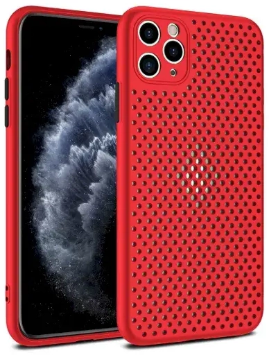 Fusion Breathe Case Silikona Aizsargapvalks Priekš Apple iPhone 12 | 12 Pro Sarkans