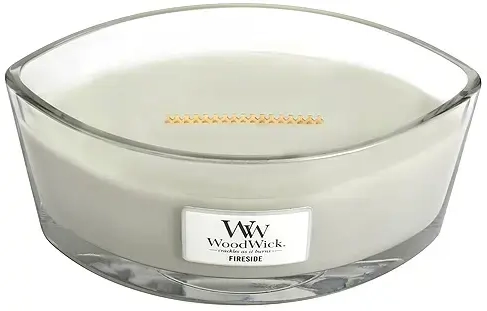 WoodWick Fireside kvapioji žvakė su medine dagtimi 453,6 g