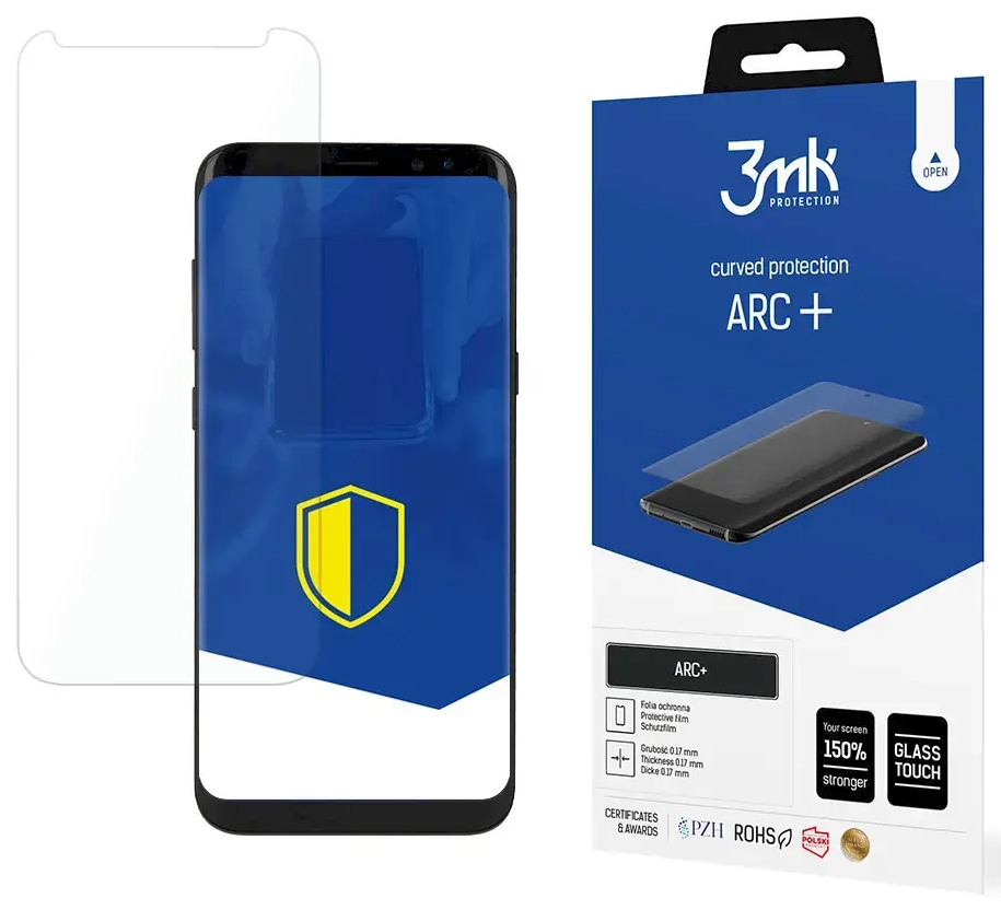 3mk ARC+ apsauginė plėvelė telefonui Samsung Galaxy S8+ (G965) (suderinama su pirštų atspaudų jutikliu po ekranu)