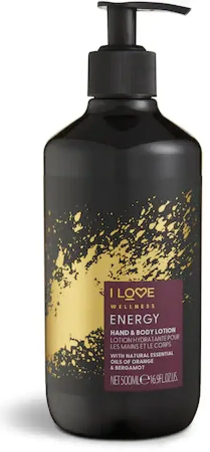 I Love, Wellness Energy, Vegan, Niisutav ja pehmendav, Apelsin ja bergamott, Losjoon, Kätele ja kehale, 500 ml
