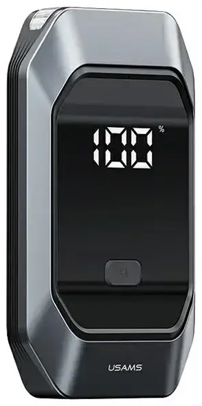 USAMS automobilių užvedimo įrenginys su išorine baterija (powerbank) ir žibintuvėliu | LED žibintuvėlis | juodas