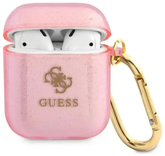 Guess GUA2UCG4GP AirPods cover różowy|pink Glitter Collection