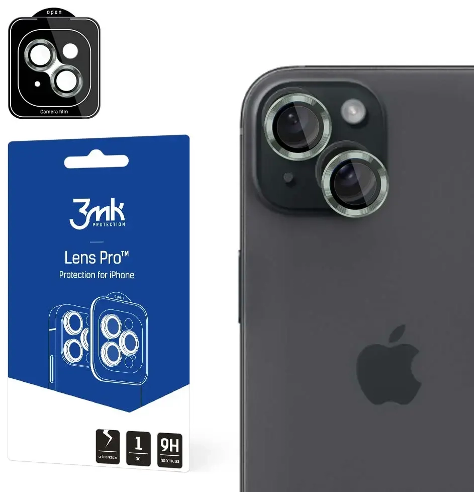 Apple iPhone 15 Plus - 3mk Lens Protection Pro Alphine green screen protector