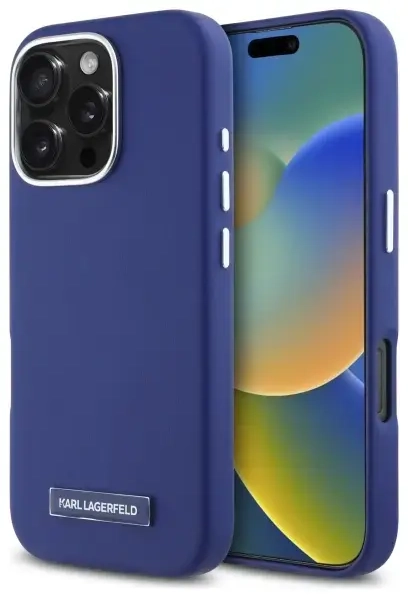 Karl Lagerfeld KLHMP16XPGMSRPB iPhone 16  Pro Max 6.9" niebieski|blue hardcase FW Metal Plate MagSafe