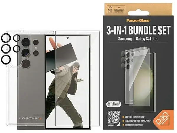 PanzerGlass Bundle 3in1 Sam S24 Ultra S928 Hardcase + Screen Protector + Camera Lens B1212+7352
