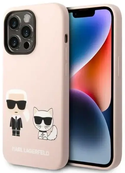 Karl Lagerfeld KLHMP14LSSKCI iPhone 14 Pro 6,1" hardcase jasnoróżowy|light pink Silicone Karl & Choupette Magsafe