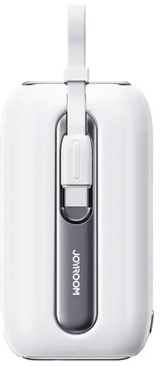 Joyroom JR-L012 Colorful ārējais akumulators (powerbank) | 10 000 mAh | 22.5W | USB-C, Lightning | LED ekrāns | balts