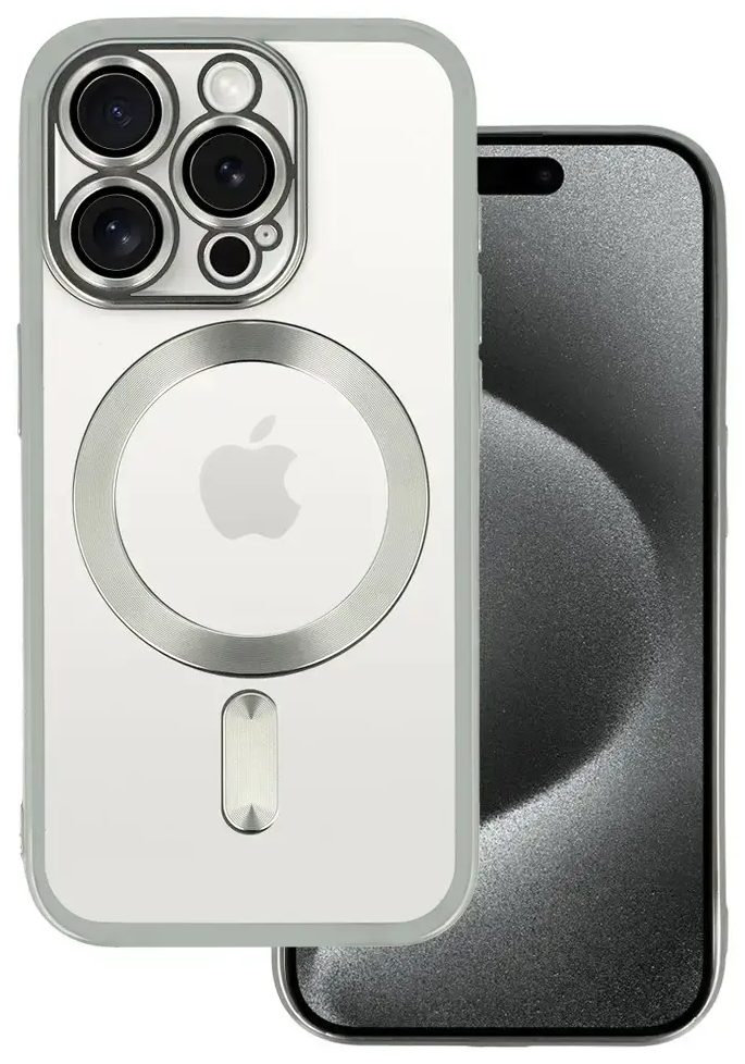 Metallic telefoni ümbris MagSafe toega iPhone 16 Pro hõbedane