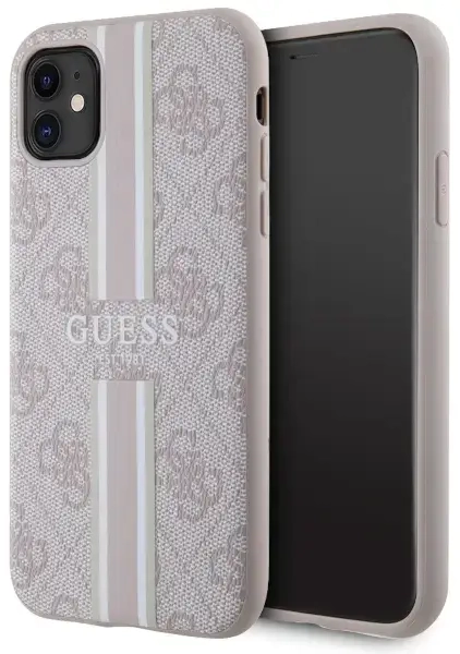 Guess GUHMN61P4RPSP iPhone 11 | Xr różowy|pink hardcase 4G Printed Stripes MagSafe