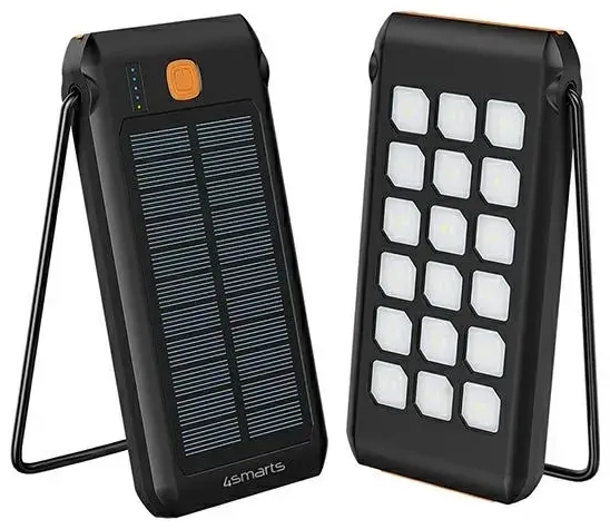4smarts Solarny TitanPack Flex ārējais akumulators (powerbank) | 10000 mAh | melns, oranžs