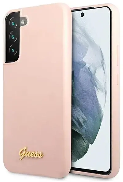 Guess GUHCS22MLSLMGPP S22+ S906 różowy|pink hardcase Silicone Script Metal Logo
