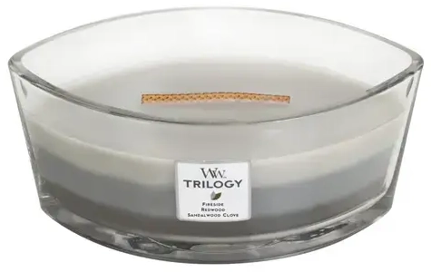 WoodWick Warm Woods aromatinė žvakė su medine dagtimi 453,6 g