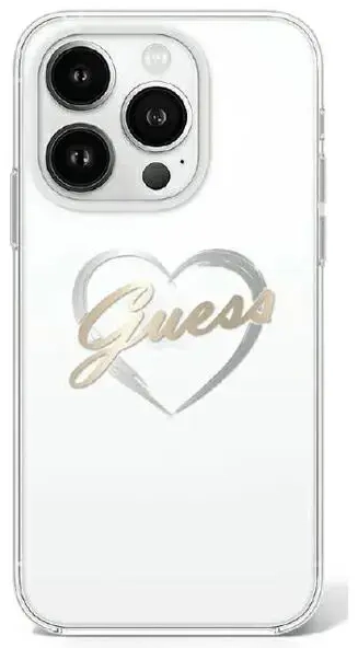 Guess GUHCP16LHCHGSPT iPhone 16 Pro 6.3" przeźroczysty|transparent hardcase IML Heart