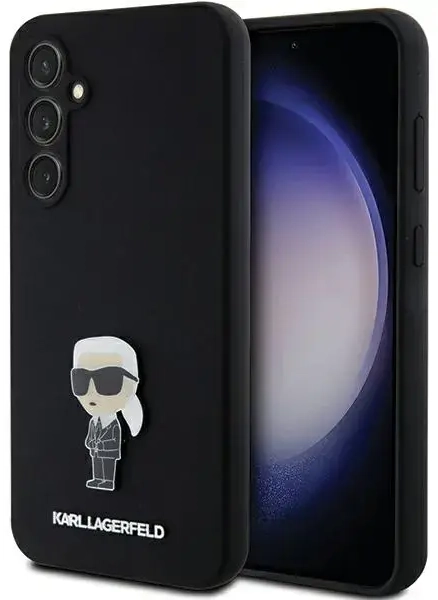 Karl Lagerfeld KLHCS23FEMHHKNPK S23 FE S711 melns silikona Ikonik metāla piespraude
