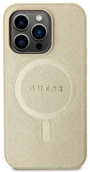 Guess GUHMP15SPSAHMCB iPhone 15 6.1" złoty|gold hardcase Saffiano MagSafe
