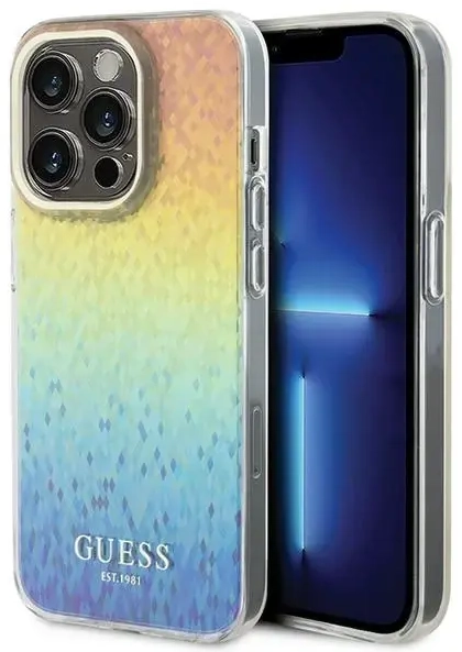 Guess GUHCP15LHDECMI iPhone 15 Pro 6.1" wielokolorowy hardcase IML Faceted Mirror Disco Iridescent