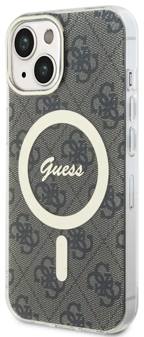 Guess IML 4G MagSafe Case for iPhone 15 Brown