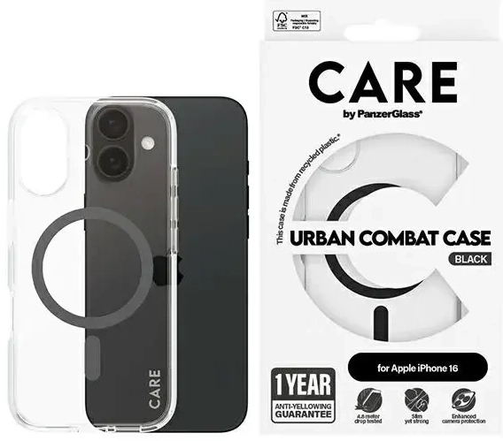 CARE by PanzerGlass Flagship Case iPhone 16 6.1" czarny|black MagSafe 1345