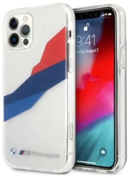 Etui BMW BMHCP12LSKTGT iPhone 12 Pro Max 6,7" transparent hardcase Motorsport Tricolor