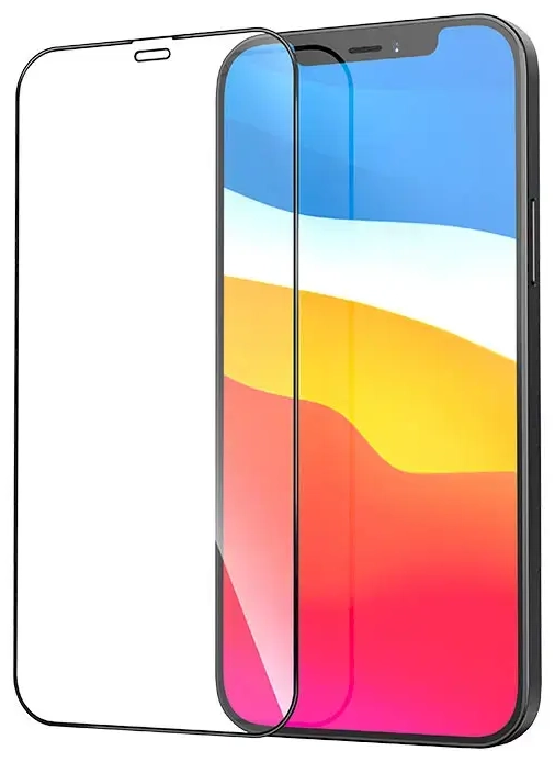 Fusion pilnam ekrānam aizsargstikls telefonam iPhone 12 Pro melns