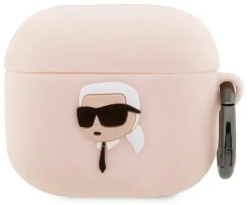 Karl Lagerfeld KLA3RUNIKP AirPods 3 cover różowy|pink Silicone Karl Head 3D